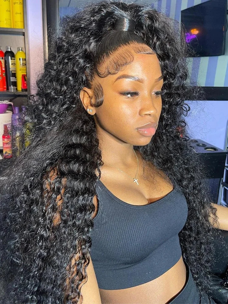 Deep Wave Frontal Wig Human Hair