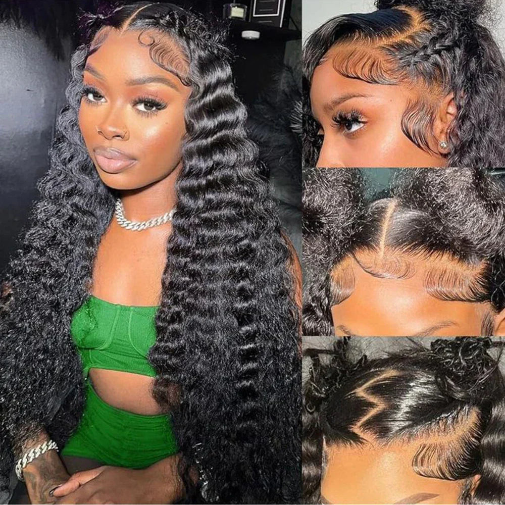 Deep Wave Frontal Curly Lace Front Human Hair Wig