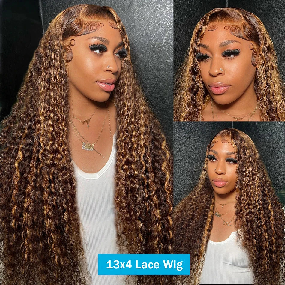 Ombre Lace Frontal Wig Curly Human Hair Wigs
