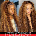 Ombre Lace Frontal Wig Curly Human Hair Wigs