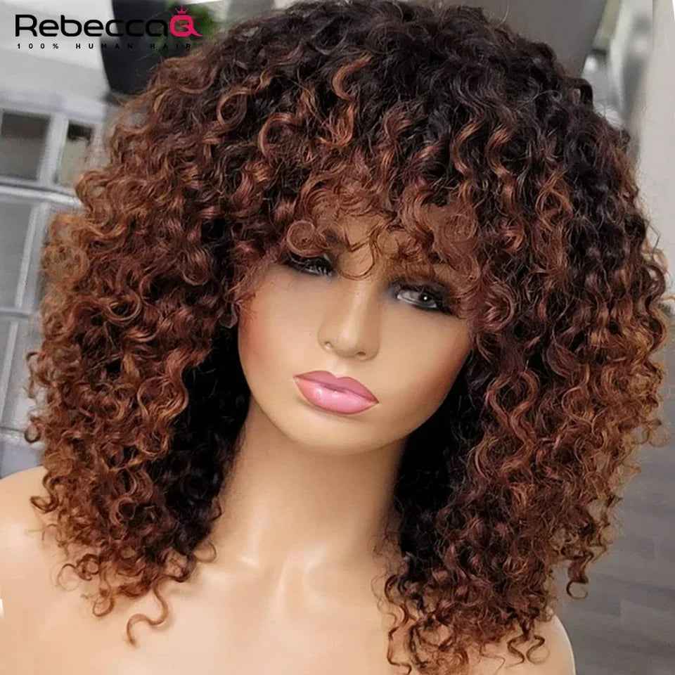 Short Curly Bob Human Hair Wigs