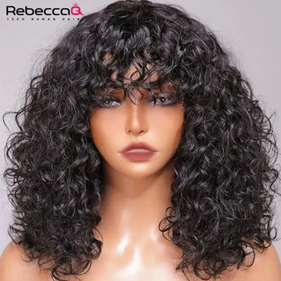 Short Curly Bob Human Hair Wigs