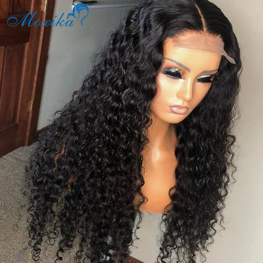 Deep Wave Frontal Curly Lace Front Human Hair Wig
