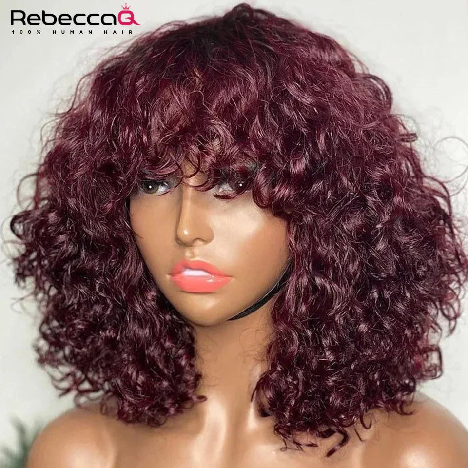 Short Curly Bob Human Hair Wigs