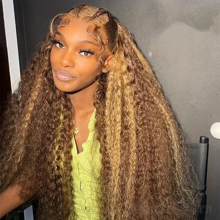 Ombre Lace Frontal Wig Curly Human Hair Wigs