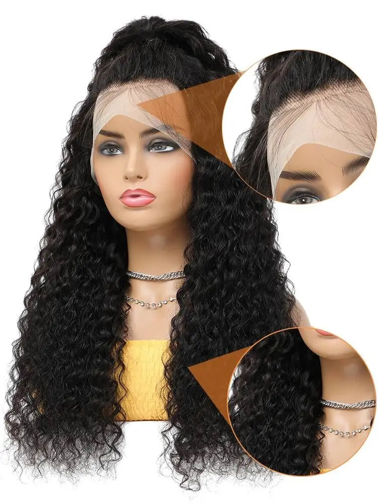 Deep Wave Frontal Wig Human Hair