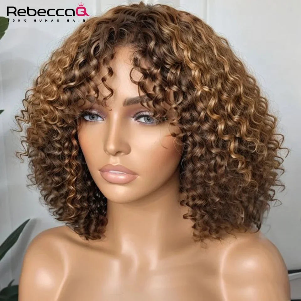 Short Curly Bob Human Hair Wigs