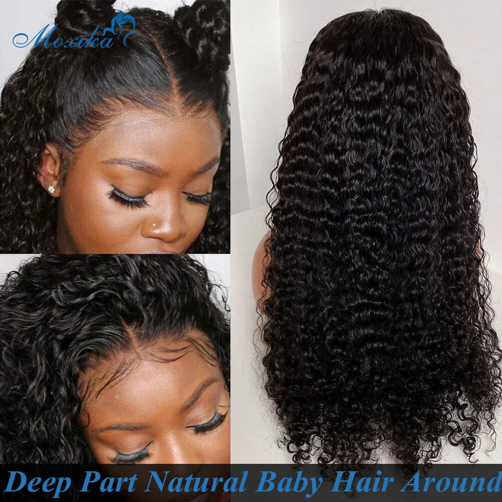 Deep Wave Frontal Curly Lace Front Human Hair Wig